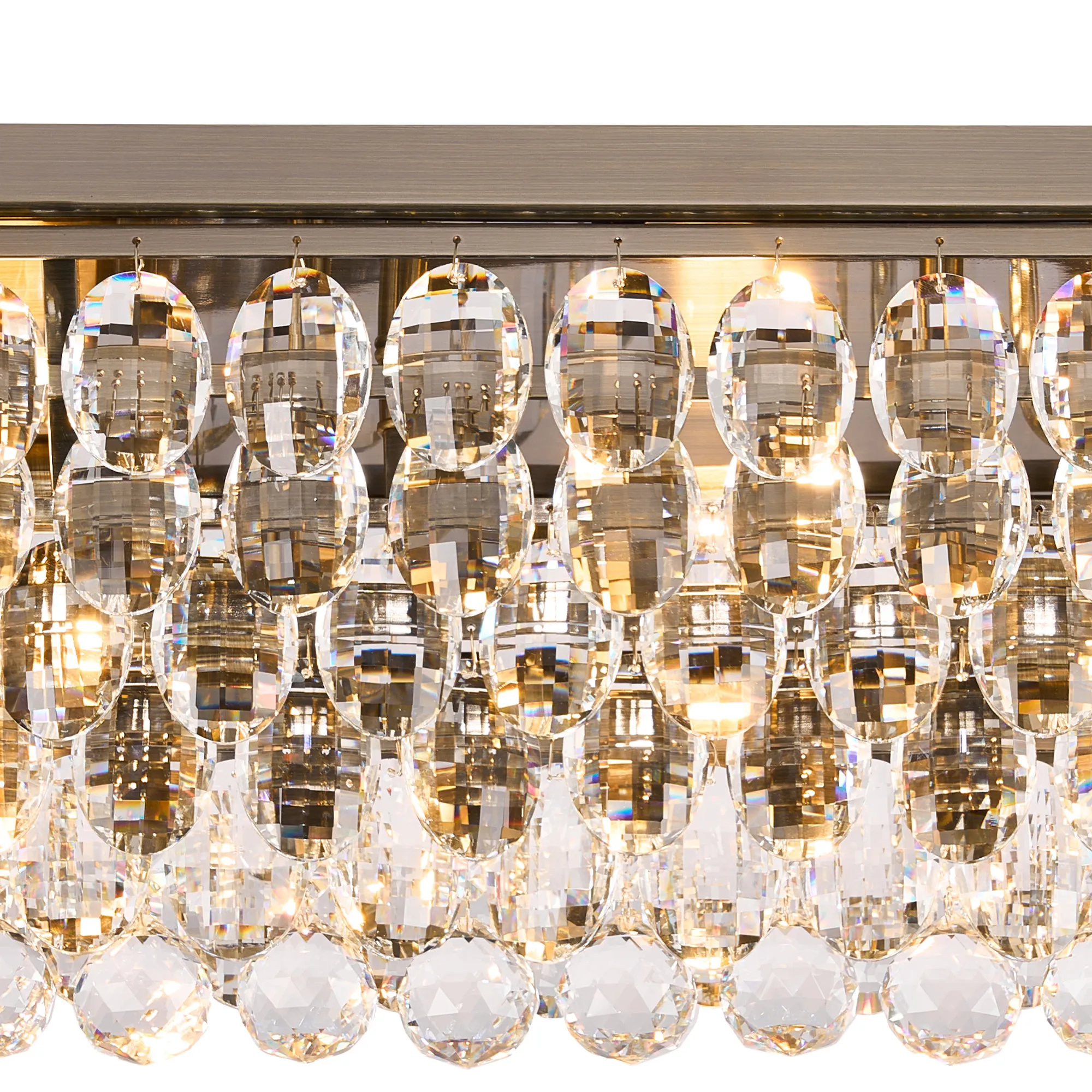 Coniston Linear Flush Ceiling 5 Light Antique Brass IL32826AB  Diyas Coniston Antique Brass